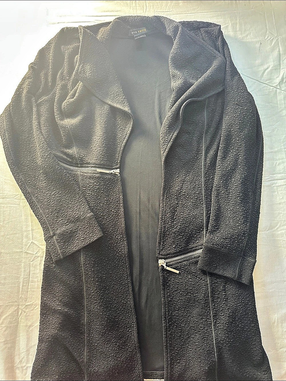 eva varro Barcelona Pebble Textured Knit Jacket Black Medium